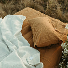 Load image into Gallery viewer, 100% Flax Linen Duvet in Navy Pinstripes