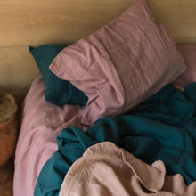 Load image into Gallery viewer, 100% Flax Linen Flat Sheet in Petrol