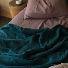 Load image into Gallery viewer, 100% Flax Linen Flat Sheet in Petrol