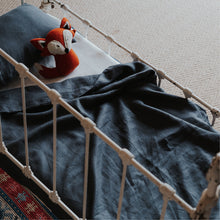 Load image into Gallery viewer, 100% Flax Linen Crib Set (Duvet and Pillowslip) in Charcoal