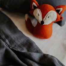 Load image into Gallery viewer, 100% Flax Linen Crib Set (Duvet and Pillowslip) in Charcoal