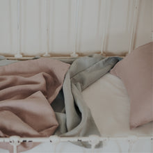 Load image into Gallery viewer, 100% Flax Linen Crib Set (Duvet and Pillowslip) in Stone