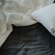 Load image into Gallery viewer, 100% Flax Linen Fitted Sheet in Charcoal