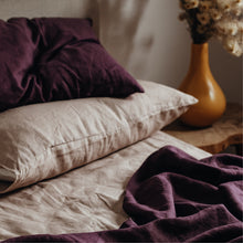 Load image into Gallery viewer, 100% Flax Linen Pillowslips (set of two) in Bramble