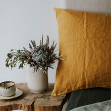 Load image into Gallery viewer, 100% Flax Linen Pillowslips (set of two) in Saffron