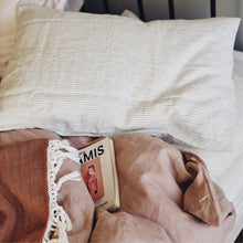 Load image into Gallery viewer, 100% Linen Pillowslips (set of two) in Pinstripe Navy