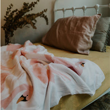 Load image into Gallery viewer, 100% Flax Linen Duvet in Swans + Dots Pillow slip