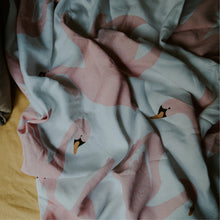 Load image into Gallery viewer, 100% Flax Linen Duvet in Swans + Dots Pillow slip