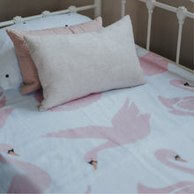Load image into Gallery viewer, 100% Flax Linen Duvet in Swans + Dots Pillow slip