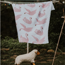 Load image into Gallery viewer, 100% Flax Linen Duvet in Swans + Dots Pillow slip