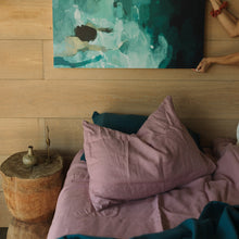 Load image into Gallery viewer, 100% Flax Linen Flat Sheet in Syringa
