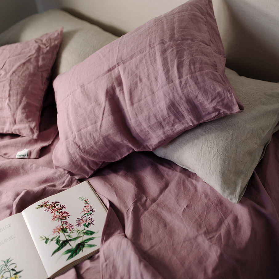 100% Flax Linen Duvet in Syringa