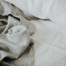 Load image into Gallery viewer, 100% Flax Linen Fitted Sheet in Cloud
