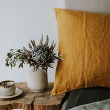 Load image into Gallery viewer, 100% Linen Pillowslips (set of two) in Saffron
