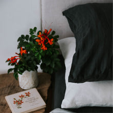Load image into Gallery viewer, 100% Flax Linen Pillowslips (set of two) in Charcoal
