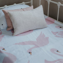 Load image into Gallery viewer, 100% Flax Linen Duvet in Swans + Dots Pillow slip
